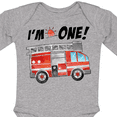 thumbnail image 4 of Inktastic I'm 1 Fire Truck 1st Birthday Boys or Girls Long Sleeve Baby Bodysuit, 4 of 5