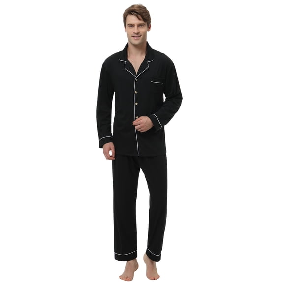 Purcoar Purcoar Men's Cotton Sleepwear Short/Long Sleeve Pajamas Set S-XXL