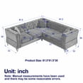 thumbnail image 4 of Chesterfield Button Tufted L-Shaped Sectional Sofa, 5 Seaters Chenille Upholstered Modular Corner Couch With Nailhead Trim for Living Room Office Apartment, 4 of 15
