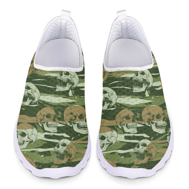 Doginthehole Graffiti Skull - Zapatos de malla de verano para mujer, zapatillas de deporte de alta calidad, zapatos informales antideslizantes para sala de estar