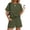 Army Green, variant on Two Piece Sets for Women Summer Crew Neck Lounge Short Sets Cap Sleeve Drawstring Sweatsuit with Pocket