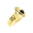 thumbnail image 3 of RYLOS Rings 14K Yellow Gold Claddah Love, Loyalty & Friendship Heart 6MM Gem Irish Wedding Band Claddagh Rings September Sapphire Jewelry Size 9, 3 of 7