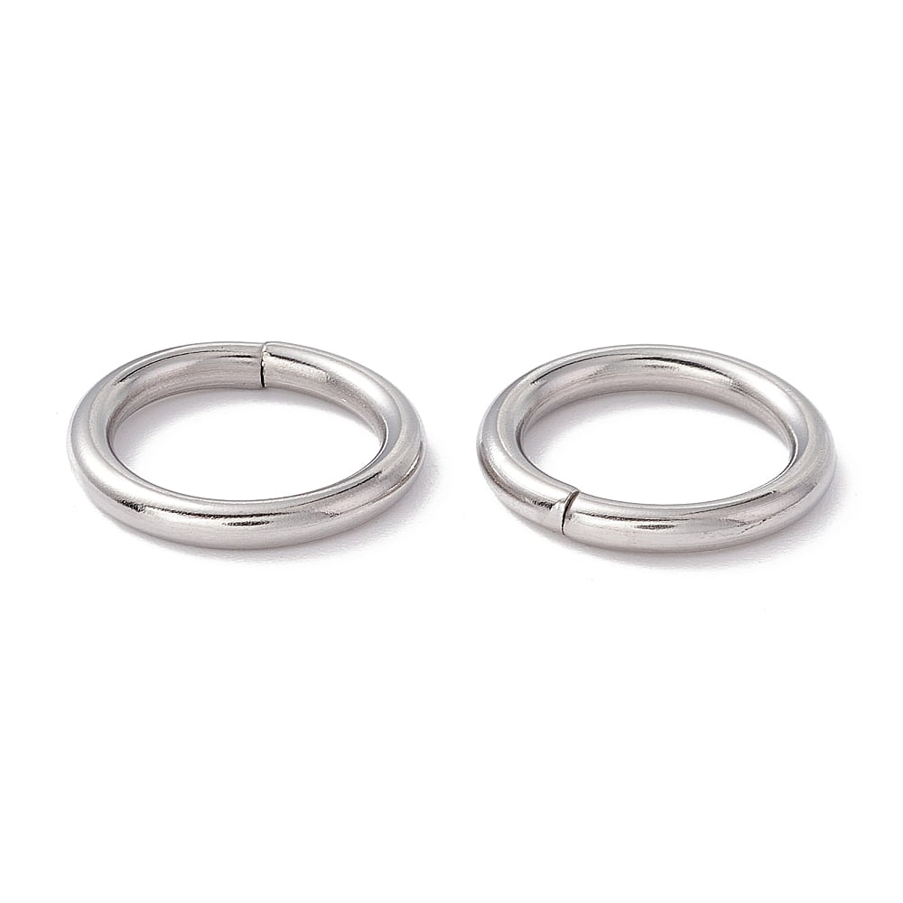 304 Stainless Steel Open Jump Rings Saw Cut Round Stainless Steel Color 15x2mm 12 Gauge Inner Diameter: 11.2mm