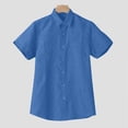 thumbnail image 7 of Cmfcve Men's Big Size Linen Short Sleeve Button Down Shirt Lightweight Breathable Summer Business Casual Shirts with Chest Pocket, 7 of 7
