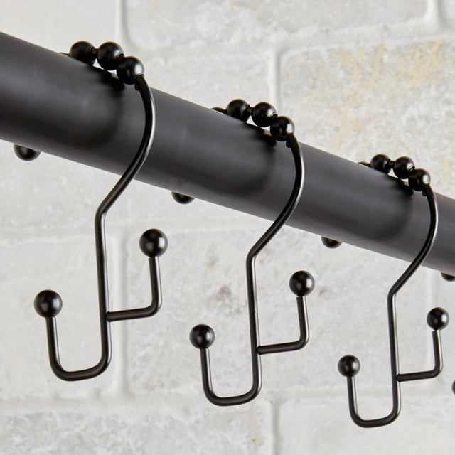 EQWLJWE Hooks/Hangers/Holders Matte Double Shower Hook Rust Proof 12 Pieces