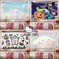thumbnail image 4 of Fondo de tapiz de cómic Sanrio, Hello Kitty, Cinnamoroll, Kuromi, dormitorio, cabecera de cama, tela colgante de pared, decoración de habitación Kawai, 4 of 4