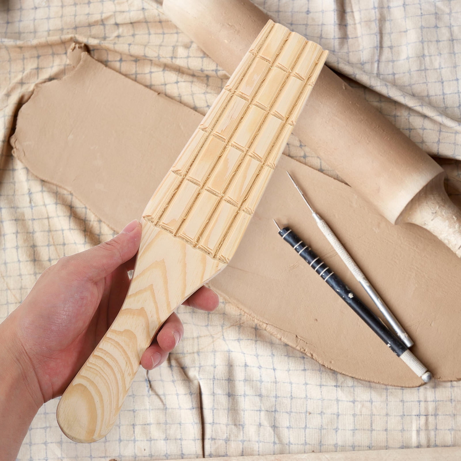 LOLIPPYY 3Pcs Clay Modeling Board Wood Paddle Portable Lightweight for Ceramic Sculpture