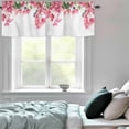 thumbnail image 6 of Valance Curtains for Windows Pink Flowers Kitchen Curtians Window Treatment Flowers Leaf Topper Curtain Rod Pocket Valances for Kitchen Bathroom Living Room 42x18in, 6 of 9
