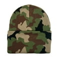 thumbnail image 3 of Caterpillar Men's CAT Label Cuff Beanies Black & Woodland Camo One Size Knit Hat, 3 of 5