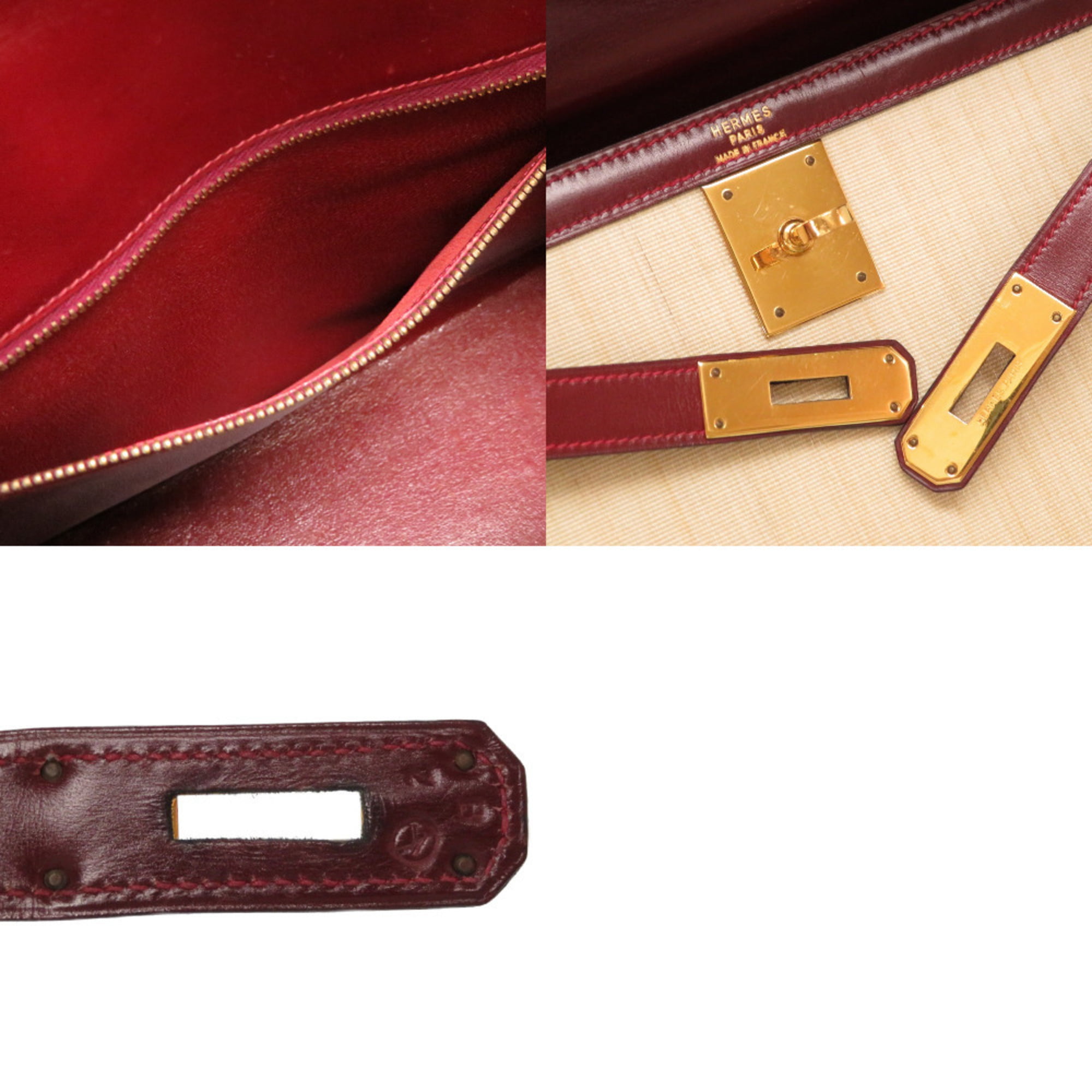 Kelly sport leather crossbody bag Hermès Burgundy in Leather - 33082858
