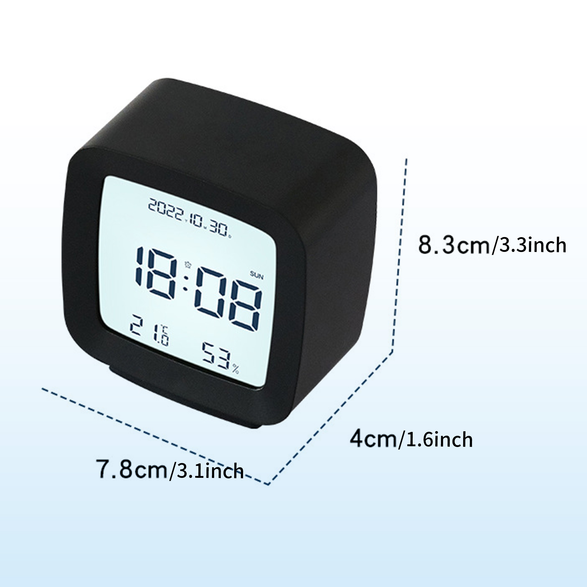 Unique Bargains Voice Control Clock White 3.1"L x 1.6"W x 3.3"H