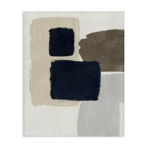 Stupell Industries Navy Blocked Shapes Abstract Painting Gallery Wrapped Canvas Art Print Wall Art, 36 x 48