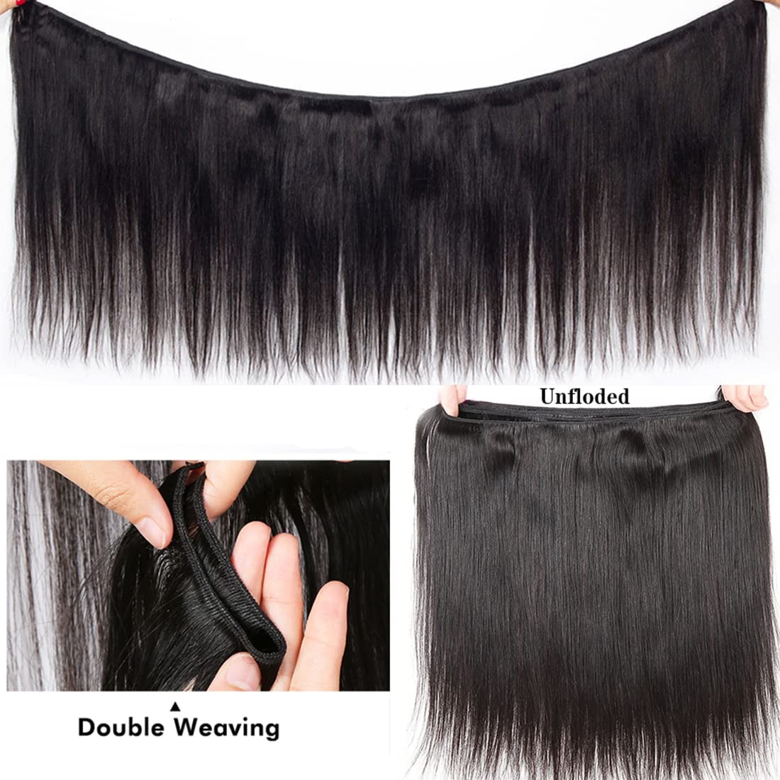 Brazilian Straight Hair Bundles 3/4 Pieces Straight Human Hair Bundles 10a 8-32 Inch Remy Human Hair Extensions For Black Women
