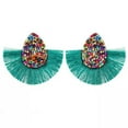 thumbnail image 4 of QQTDFG Teardrop Fringe Drop Charm Big Earrings Acrylic Beads Tassel Earrings Women-pink, 4 of 6