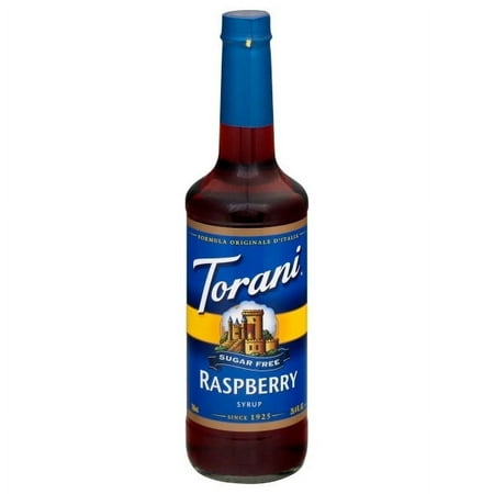 Torani Sugar-Free Raspberry Syrup, 750 mL Glass Bottle
