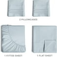 thumbnail image 3 of CGK Linens 4-Piece Ultra Soft & Comfy Hotel Luxury Sheet Set - Queen Size Cooling Bed Sheet Fits 8"-16" Mattresses, Sky Blue, 3 of 7