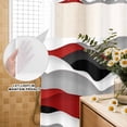 thumbnail image 3 of No Hook Shower Curtain, Red Black Ombre Shower Curtains for Bathroom with See Through Top Window, Modern Geometric Moire Abstract Art Waterproof & Washable Bath Curtain 66"x72", 3 of 9