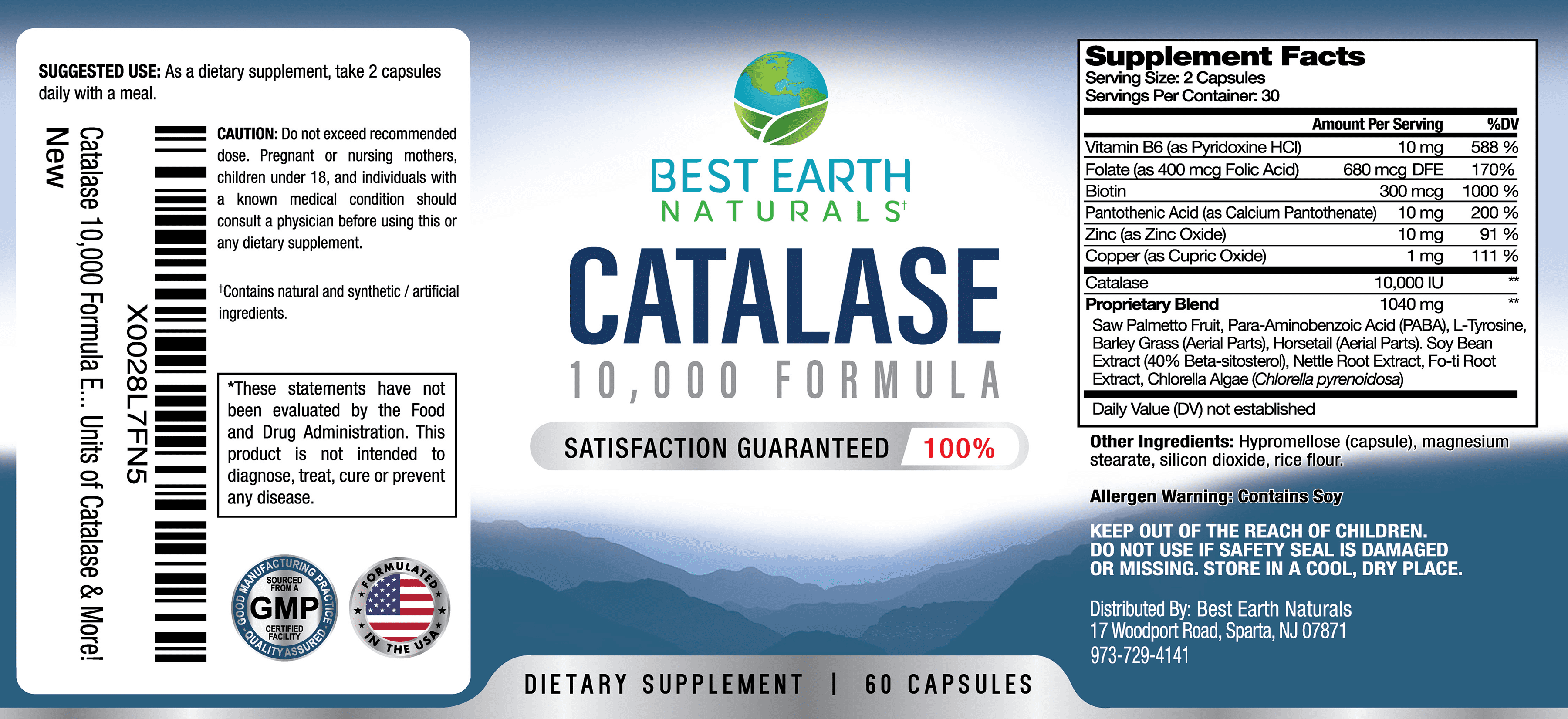 Best Earth Naturals, Catalase 10,000, Hair Supplement Capsules for Men & Women, 3 Pack