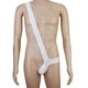 thumbnail image 2 of Hombres Sexy \ 's Ropa Interior De La Camisa De Dormir Diagonal Peluche Breve Traje Bikini Blanco, 2 of 6