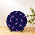 thumbnail image 6 of Wukai Eggplant Print Decorative Plate for Display,Bone China Decorative Plate, Ceramic Dinner Plate with Stand, Vertical Ceramic Plate-7in, 6 of 6