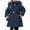Navy, variant on Girls Long Padded Winter Coat with Belt Thick Lined Warm Jacket Cozy Insulated Outerwear for Cold Weather