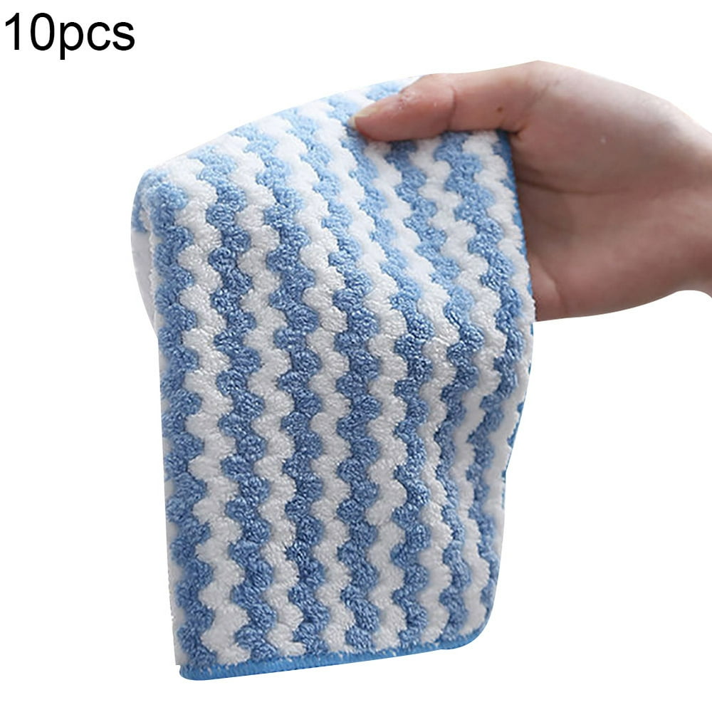 NUZYZ 10Pcs Home Kitchen Microfiber Cleaning Dust Cloth Dish Car Washing Rag Towel