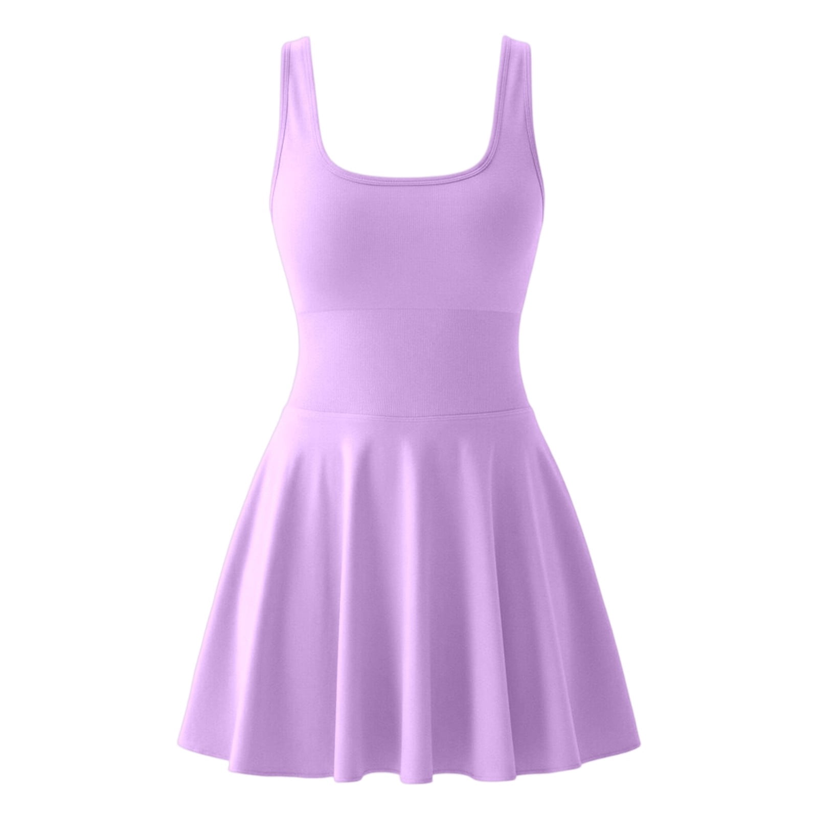 QHFBli Womens Mini Tennis Dresses Skort Summer Sleeveless One Piece Workout Romper Dress with Shorts Athletic 2026 Outfit