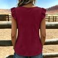 thumbnail image 4 of Ashirexll Tops for Women Trendy Casual Loose Fashion Sleeveless V-Neck Button Up Pullover Top for Summer, 4 of 5