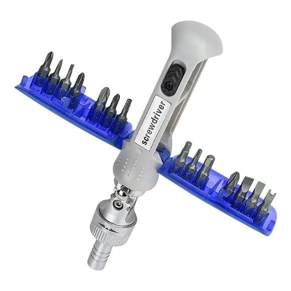 Ratcheting Concealed Screwdriver 14-in-1 Multi-Angle Screwdriver All in One Screwdriver Set, Household Pivoting Adjustable Angled Screw Driver Set