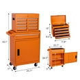 thumbnail image 5 of Jopath Tool Chest, 5-Drawer Rolling Tool Storage Cabinet with Detachable Top Tool Box, Liner, Universal Lockable Wheels, Adjustable Shelf, Locking Mechanism orange, 5 of 6