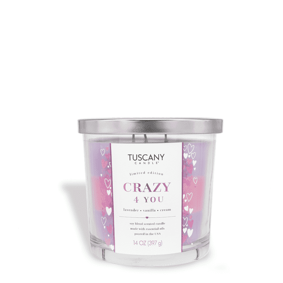 Tuscany Candle Crazy 4 You: Lavender & Vanilla Scented Valentine's Candle, 14 oz