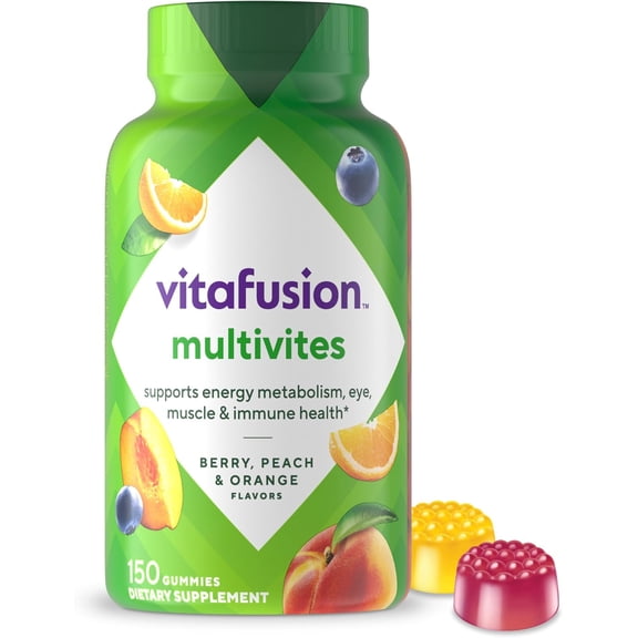 Vitafusion MultiVites Vitamin Gummies Berry, Peach And Orange, 150 Ct