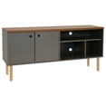 thumbnail image 3 of Sunnydaze Mid-Century Modern Console TV Stand for 55" TV with Shelves, Gray, 3 of 14