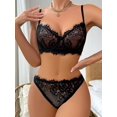 thumbnail image 1 of Classic Sexy Floral Lace Underwire Lingerie Set, 1 of 4
