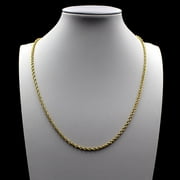 JEWELZKING 10K Yellow Gold Rope Chain Necklace 2MM 14" 16" 18" 20" 22" 24" 26" 28" 30"