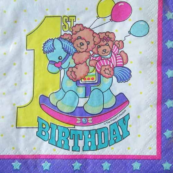 Baby's 1st Birthday Teddy Bear Lunch Napkins (16ct)