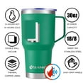 thumbnail image 4 of AQUAPHILE 30oz Stainless Steel Insulated Coffee Mug with Handle, Double Walled Vacuum Travel Cup with Lid & Straw, Reusable Thermal Coffee Cup, Portable Coffee Tumbler,Green, 4 of 7