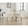 thumbnail image 2 of Guyou Modern Boucle Dining Chairs Set of 2, Barrel Linen Side Chair with Curved Backrest and Arms, Comfy Dressing Vanity Chairs, Upholstered Kitchen Chairs for Living Room Bedroom Dining Room, Beige, 2 of 7