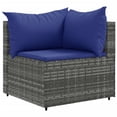 thumbnail image 3 of vidaXL 4 Piece Garden Lounge Set with Cushions Grey Poly Rattan, 3 of 5