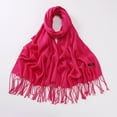 thumbnail image 4 of Yuanlong Winter Scarves Solid Color Long Warm pashm-like Shawl Wraps with Fringed Cold Evening Warmth Capes Blanket Scarfs, 4 of 4