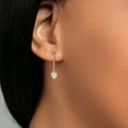 thumbnail image 5 of Gem Stone King 14K Yellow Gold White Moissanite Drop Dangle Leverback Earrings for Women (0.84 Cttw, Heart Shape 5MM), 5 of 5