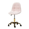thumbnail image 6 of Baxton Studio Kabira Contemporary Glam and Luxe Blush Pink Velvet Fabric and Gold Metal Swivel Office chair, 6 of 7