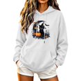 thumbnail image 2 of Molidfa Women's Black Cat Hoodie Halloween Pumpkin Graphic Oversized Pullover Sweatshirt, 2 of 5