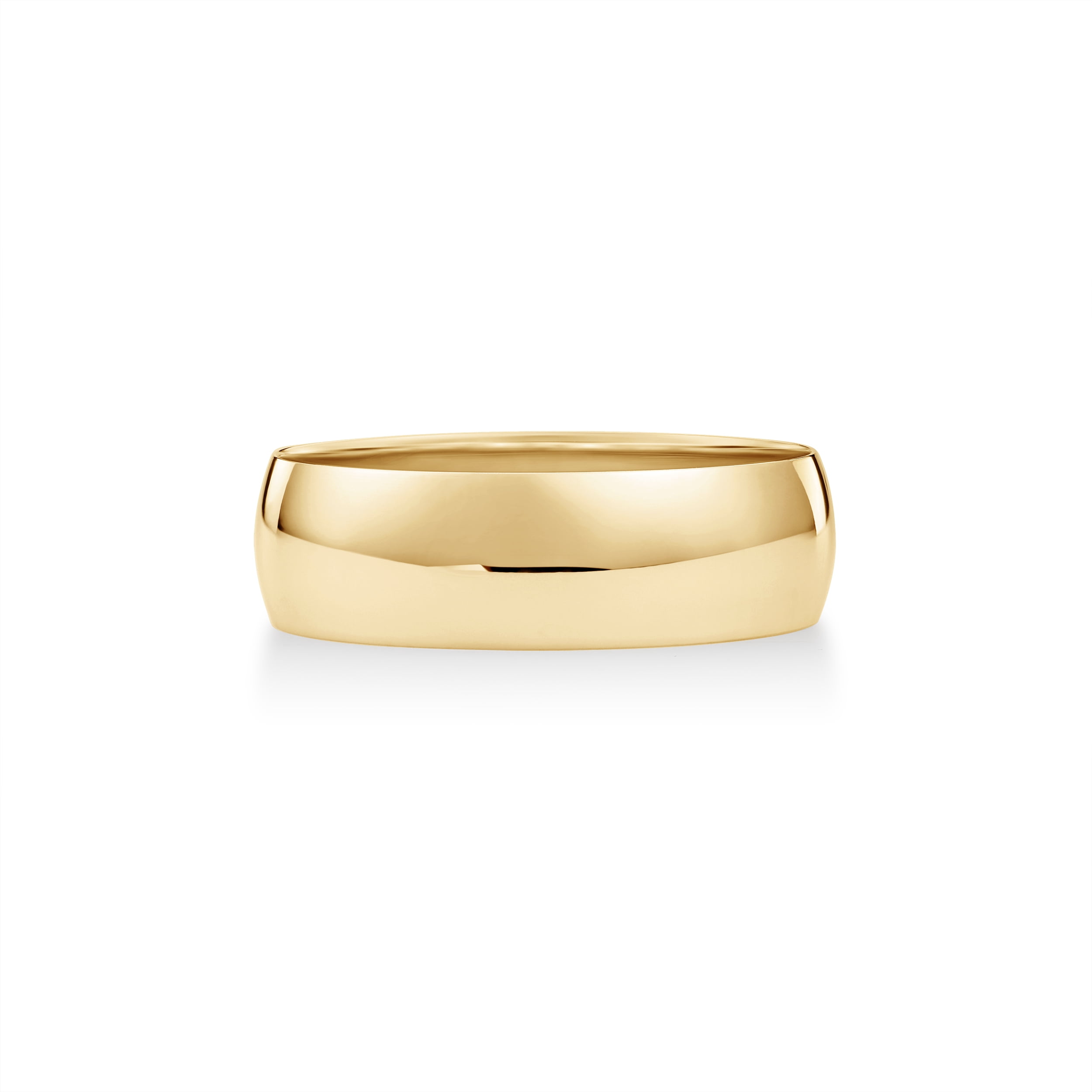 Men's 14K Yellow Gold 6mm Traditional Plain Wedding Band Size 14