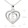 thumbnail image 3 of ALOV Jewelry Sterling Silver Initial E Letter Alphabet Love Heart Cubic Zirconia Pendant Necklace, 3 of 6