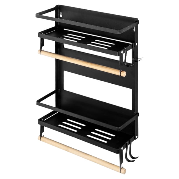 Organizador de especias magnético, estante de especias de acero grueso de alta calidad con imanes superfuertes para una fácil instalación en el costado del refrigerador, diseño que ahorra espacio