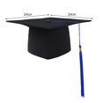 thumbnail image 6 of Pebbuoy Bachelor Cap with Tassels Flat Top Wide Brim Graduation Hat Men Women Schools Graduation Ceremonies Bachelor Hat, 6 of 7