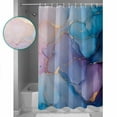 thumbnail image 3 of Abstract Impressionist Shower Curtain Set ，Waterproof Fabric Shower Curtains Blue Marble Texture Shower Curtains for Bathroom,Bathroom Decor 72"x84", 3 of 6
