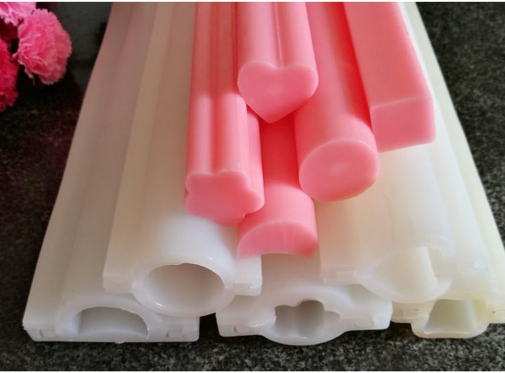Heart Tube Column Silicone Soap Mold Embed Soap Making Supplies Tool Heart Shape Candle Mold Set Soap Mould