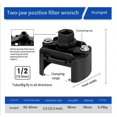 thumbnail image 2 of Universal Adjustable Two-Jaws Oil Filter Wrench Filter 60-80mm Filter Wrenches Remover Steel Fuel Ca, 2 of 5